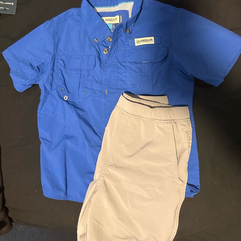 Magellan Outdoors Blue and Tan Kids Matching Set